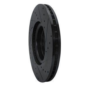 Volkswagen ATLAS Brake Rotor (1) - Front Left - R1 Concepts - Drilled & Slotted - Black - `18-`25